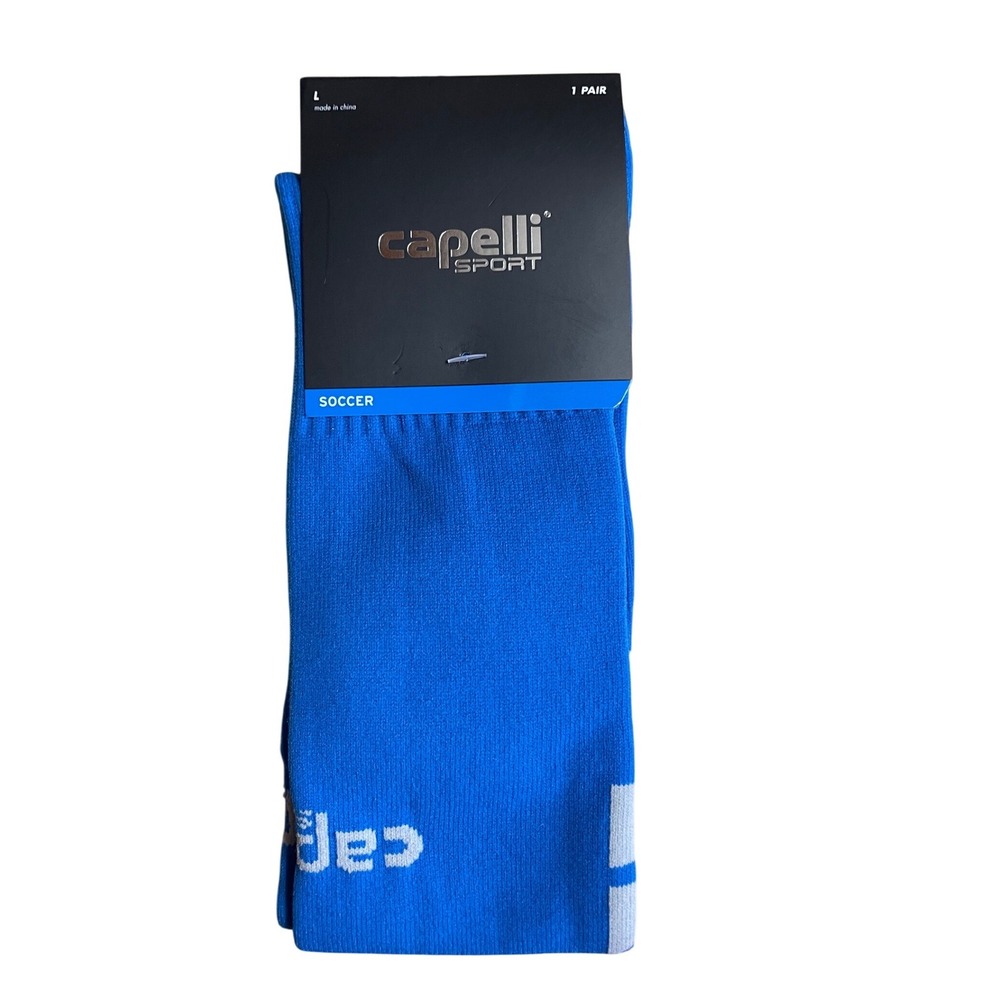 Capelli Sport Sparrow Soccer Socks Blue Grey Mens Size L AGX-1250X New
